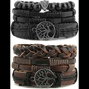 Host Pick Men Genuine Leather Tree of life Bracelets
